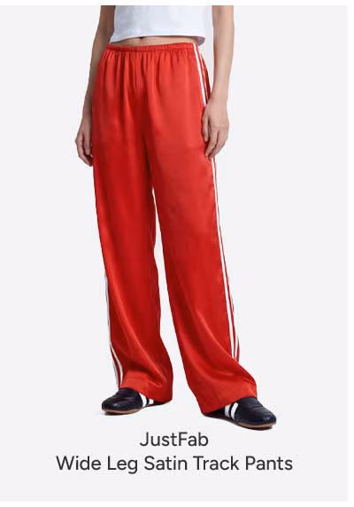Wide Leg Satin Track Pants