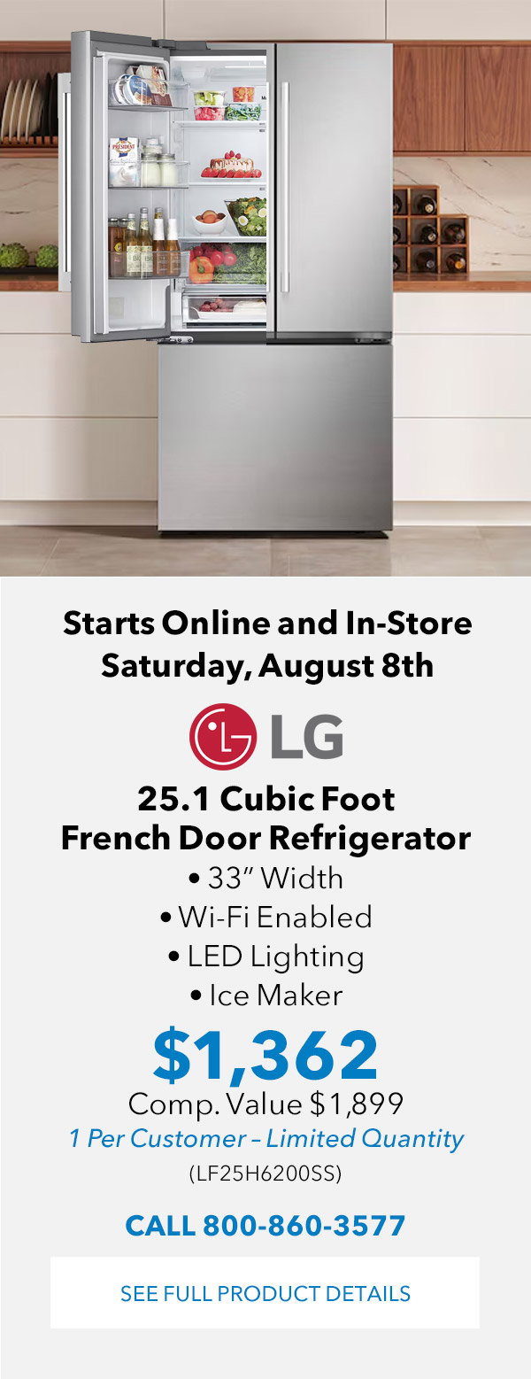 LG 25.1 Cu. Ft. Standard Depth French Door Refrigerator 33-Inch Wide ADA in PrintProof Stainless Steel - LF25H6200SS