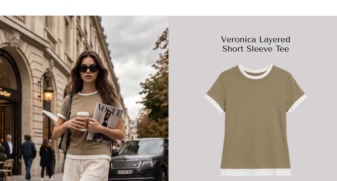 Veronica Layered Short Sleeve Tee