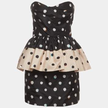 Black/ Pink Polka Dot Satin St