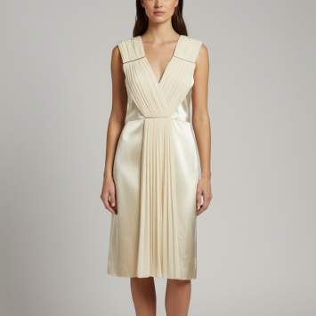 Cream Satin and Chiffon Draped