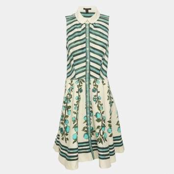 Light Beige/Green Floral Print