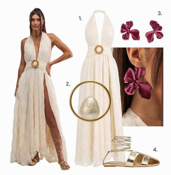 BEACH CLUB BELTED MAXI DRESS IN WHITE