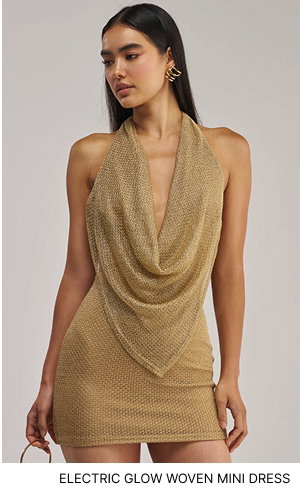 ELECTRIC GLOW WOVEN MINI DRESS