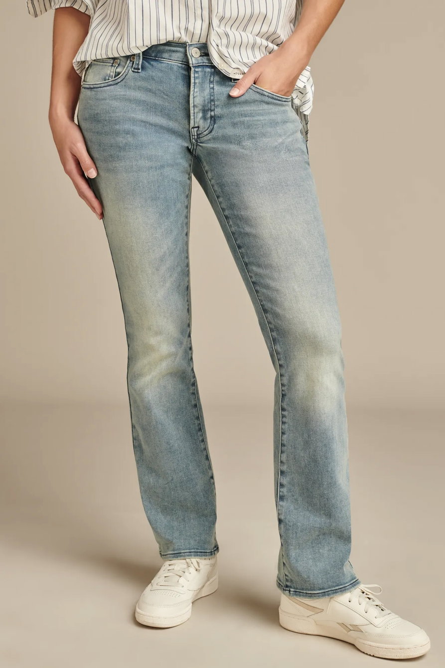 Image of Lucky Brand Mid Rise Sweet Boot - Women's Pants Denim Bootcut Jeans in Glass Mount