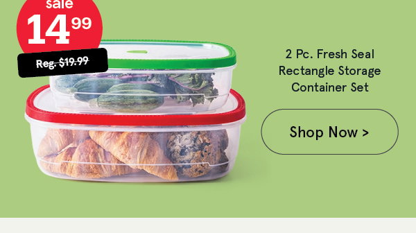 Fresh Seal Rectangle Storage Container Set