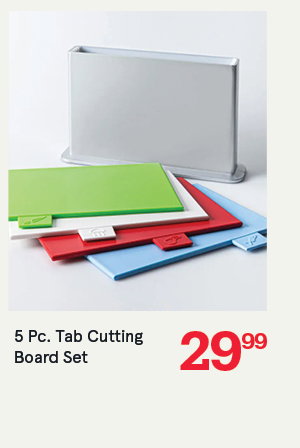 Tab Cutting Board with Holder - Set of 5