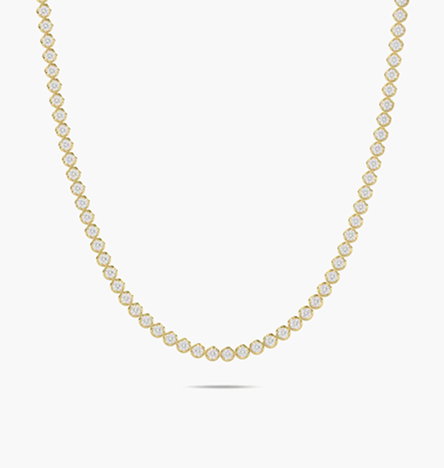Men's Lab Grown Diamond Cluster Tennis Necklace