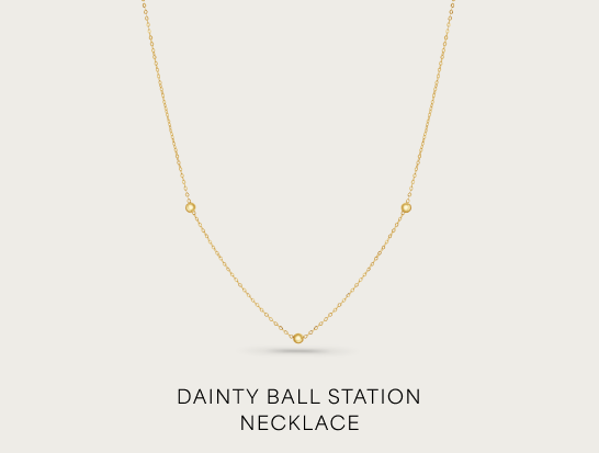 Dainty Ball Station Necklace