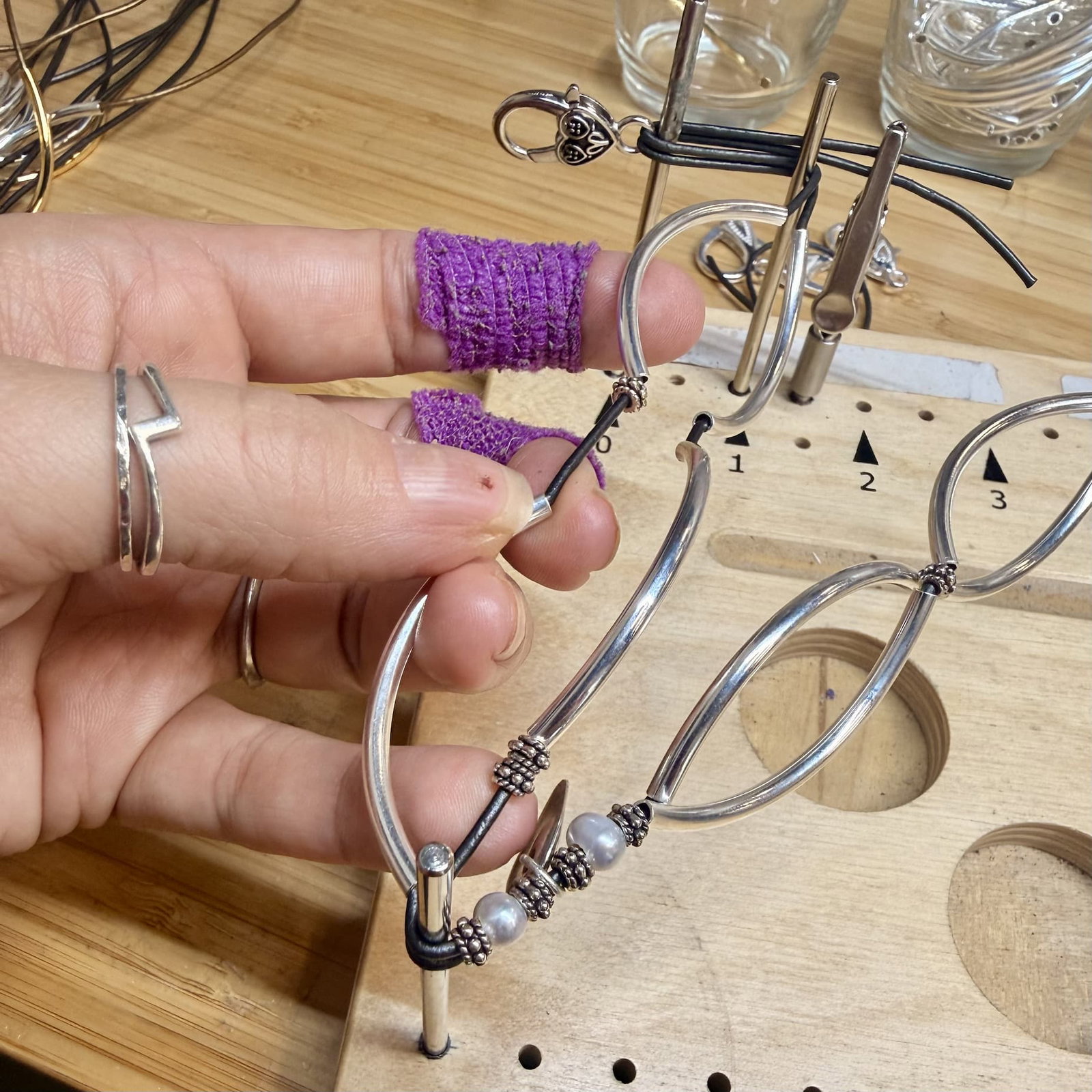 Lizzy James | Making Charming Black Leather Wrap Bracelet with Freshwater Pearls & Heart Clasp - Add Charms
