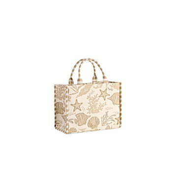 Coastal Jacquard Tote,Beige