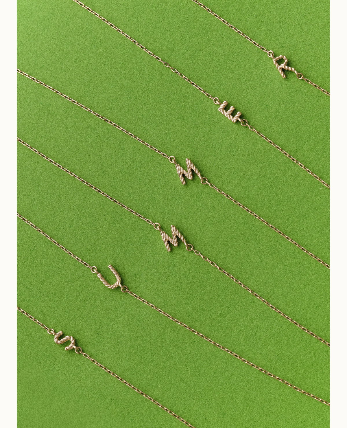 Summer in 14K Gold Crew Alphabet Bracelets