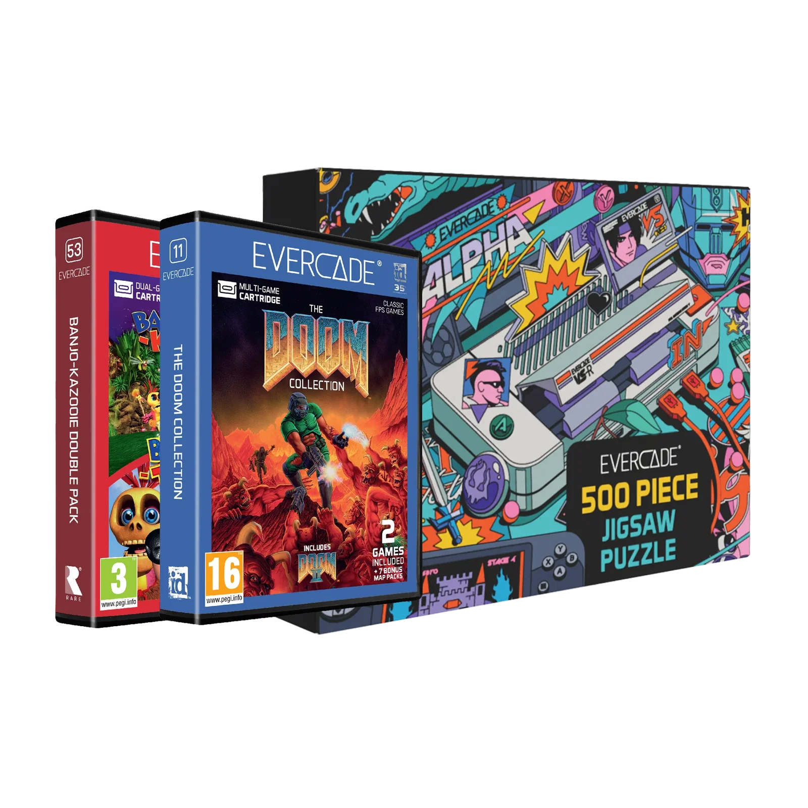 Image of Evercade Bundle: The DOOM Collection + Banjo-Kazooie + Retro Pop Jigsaw