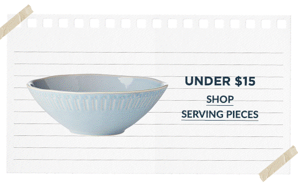 UNDER $15  SHOP SERVING PIECES
