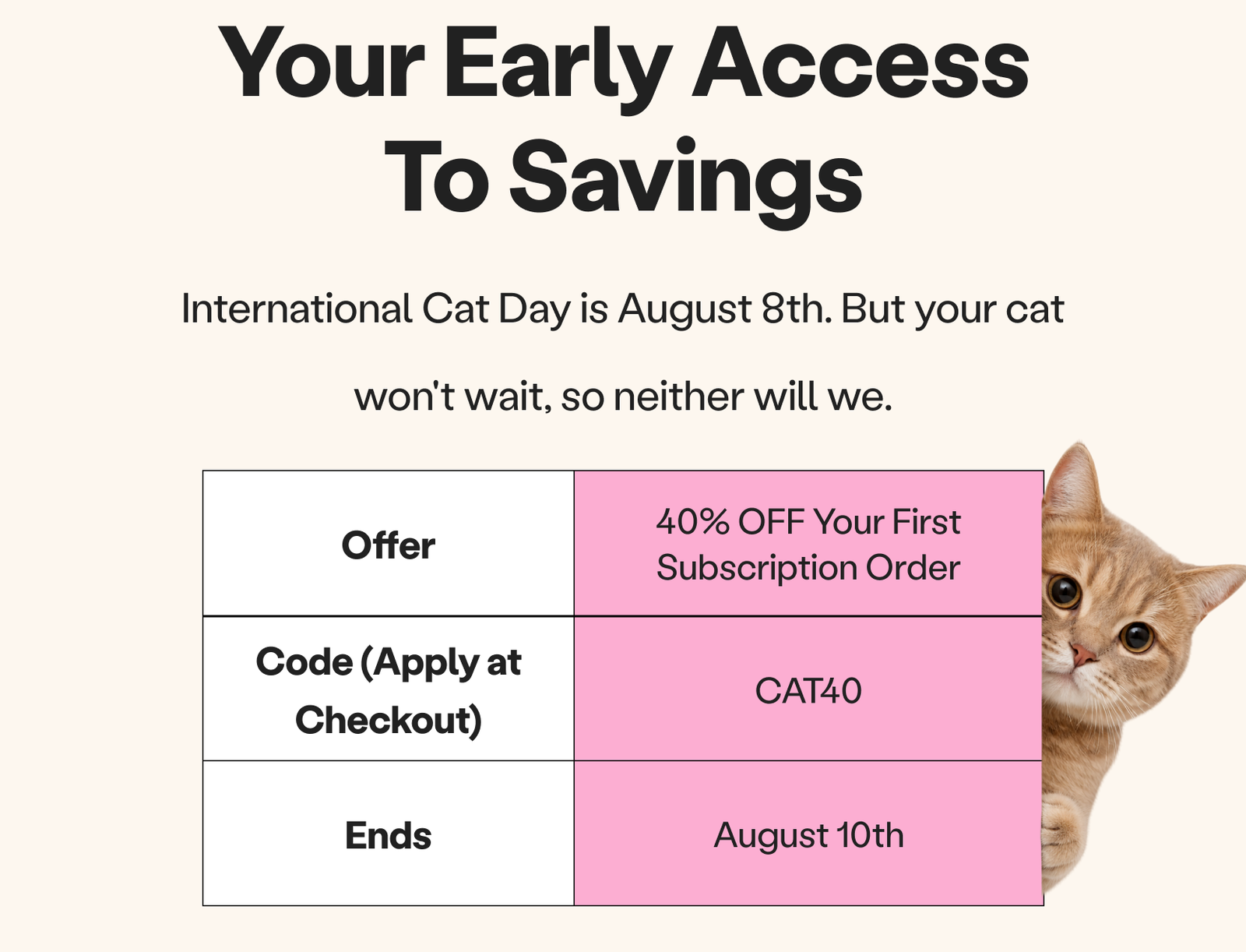 Your Early Access to Savings 