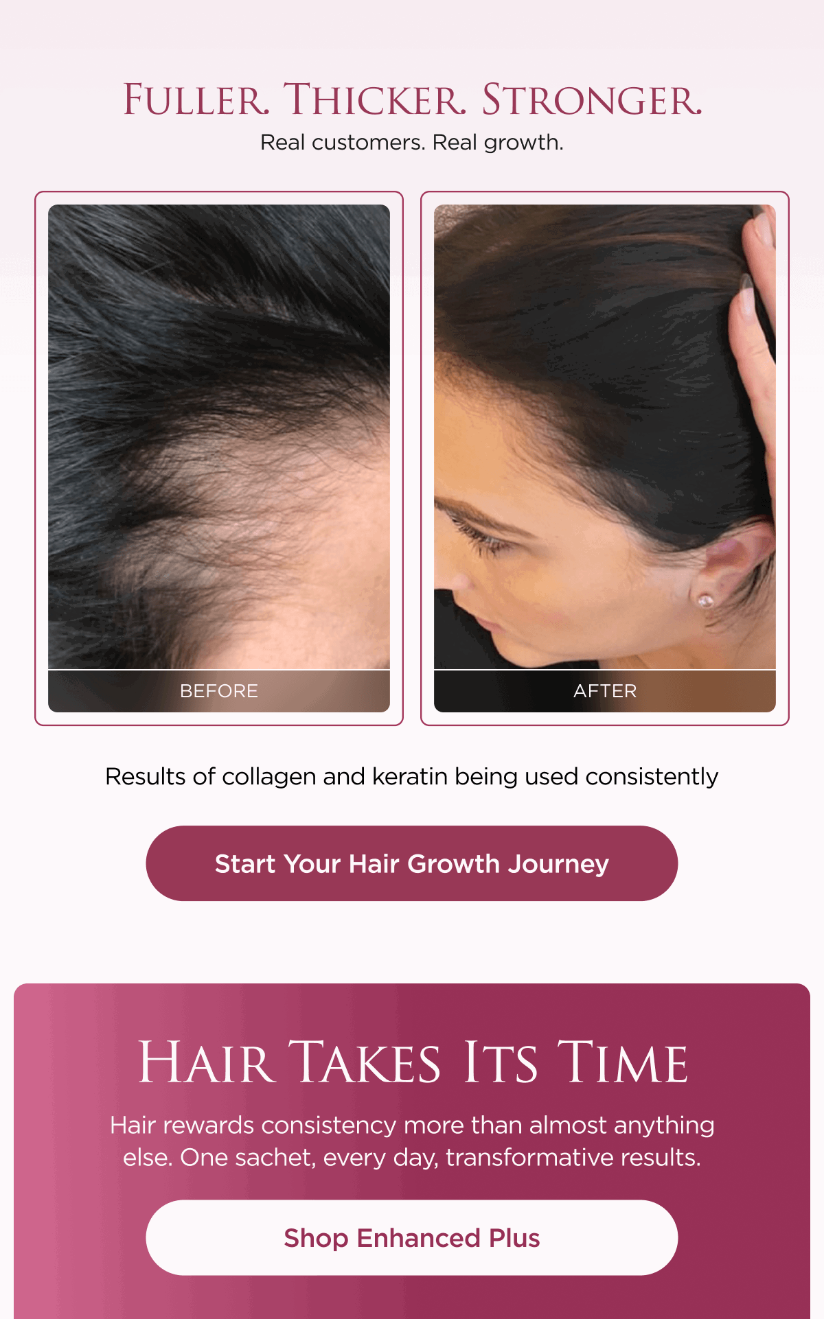 Hair rewards consistency more than almost anything else. One sachet, every day, transformative results.