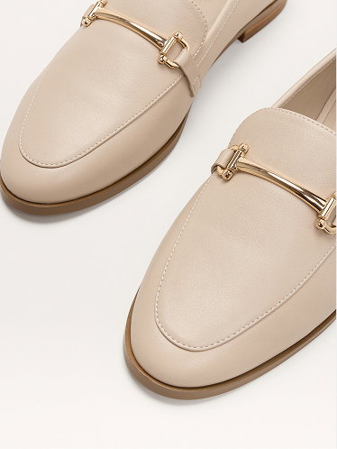 Leather Gold Detail Loafers
