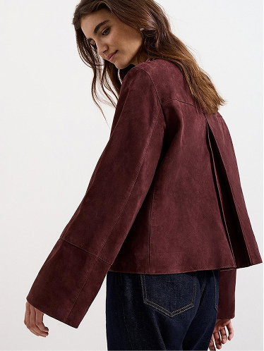 Madison Suede Collarless Jacket