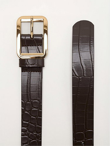 Leather Mock Croc Waist Belt