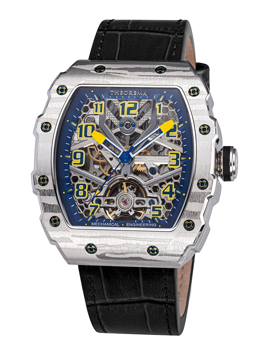 See-through dial. Silver case.