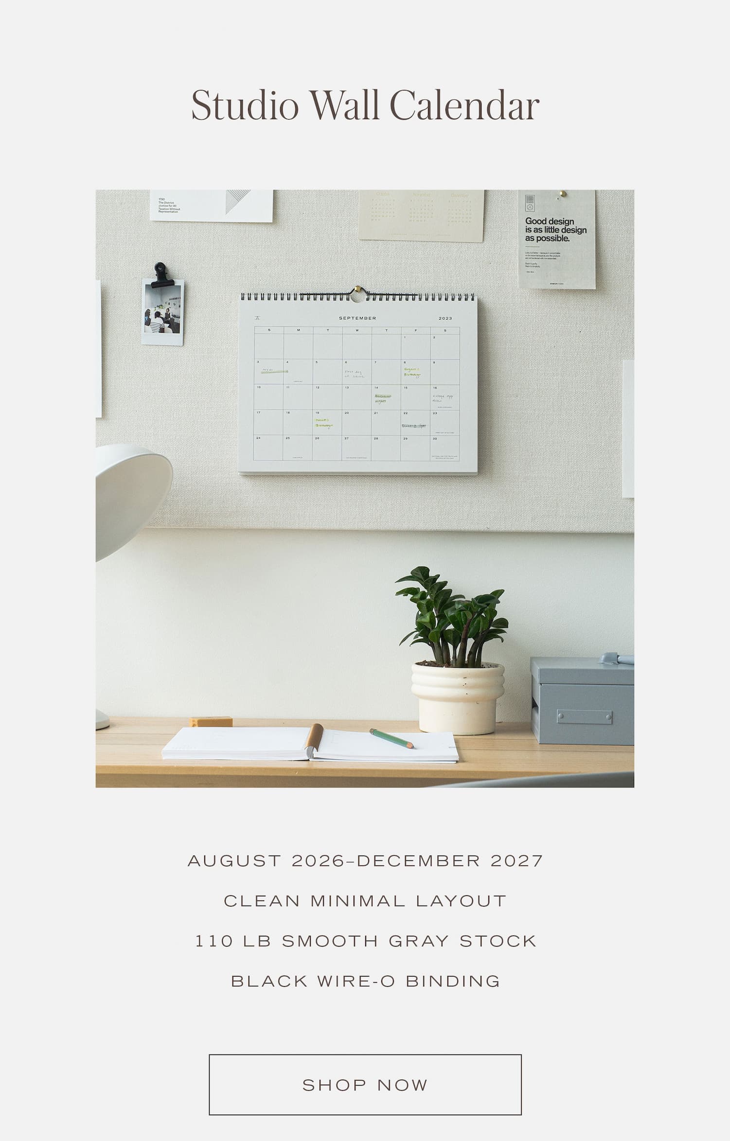 17-Month Studio Wall Calendar