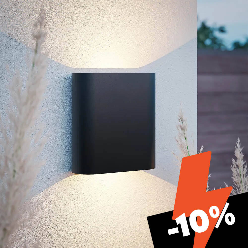Vonia LED wall light - 5W - 3000K - IP65 - black
