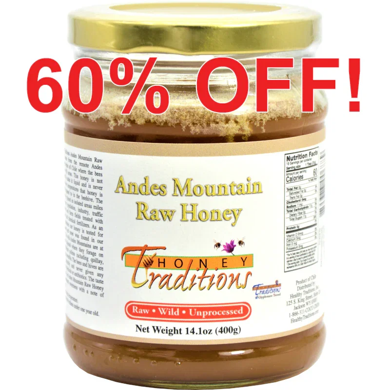 Image of Andes Mountain Raw Honey - 14 oz. Glass Jar