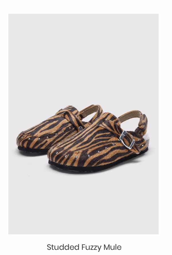 Studded Fuzzy Mule