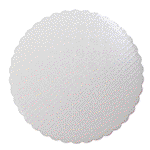 Image of O'creme White Scalloped Round Cake Board, 12
