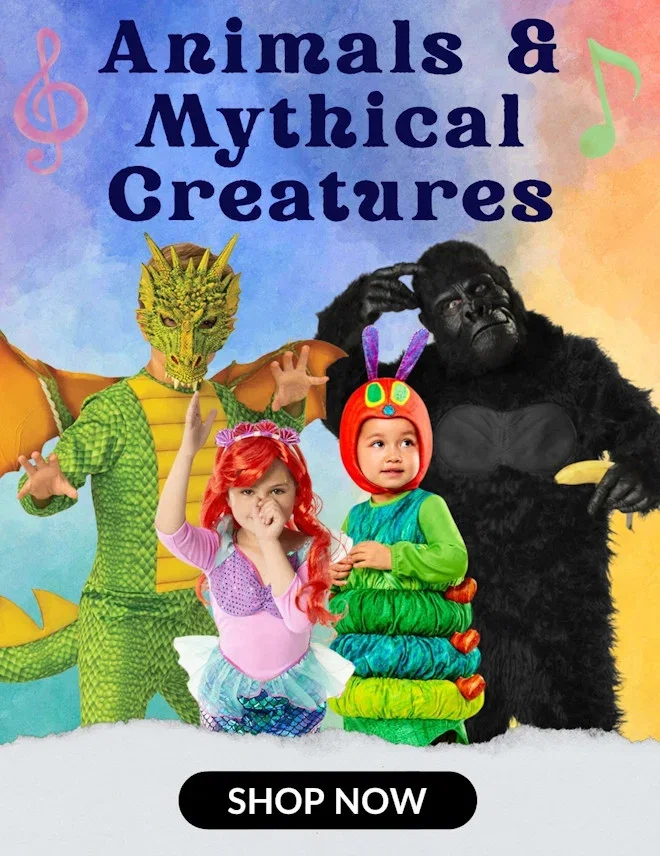 Animals and Mythical Creatures Book Week Costumes. Click to shop all book week.
