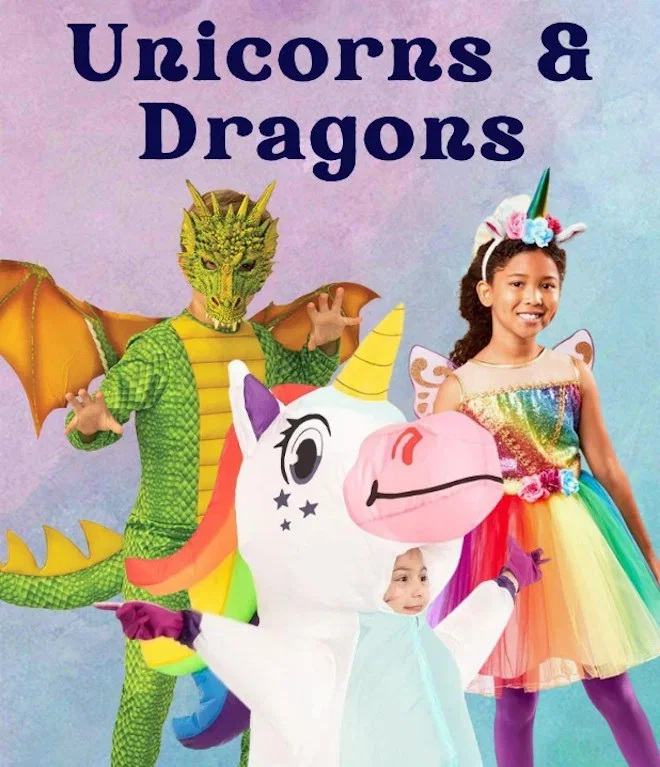 Unicorn and Dragon Book Week Costumes. Click to shop the whole collection.