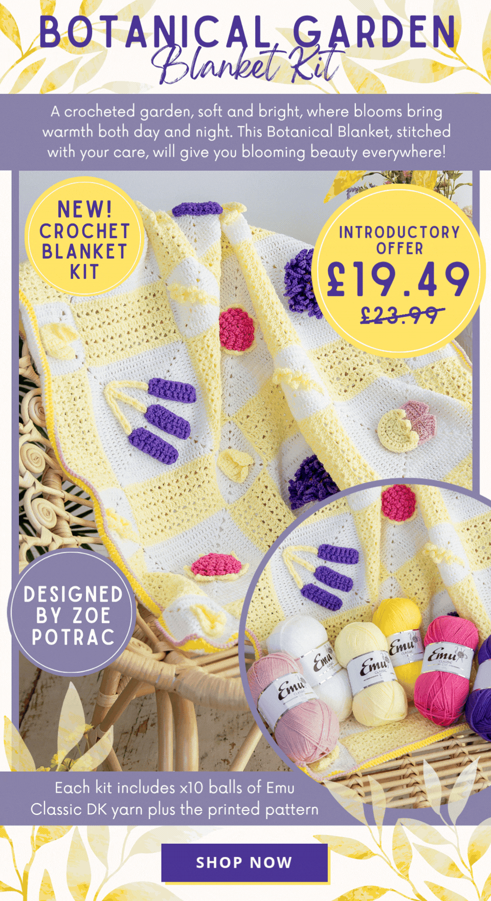 Botanical Garden Blanket Kit Yellow Launch