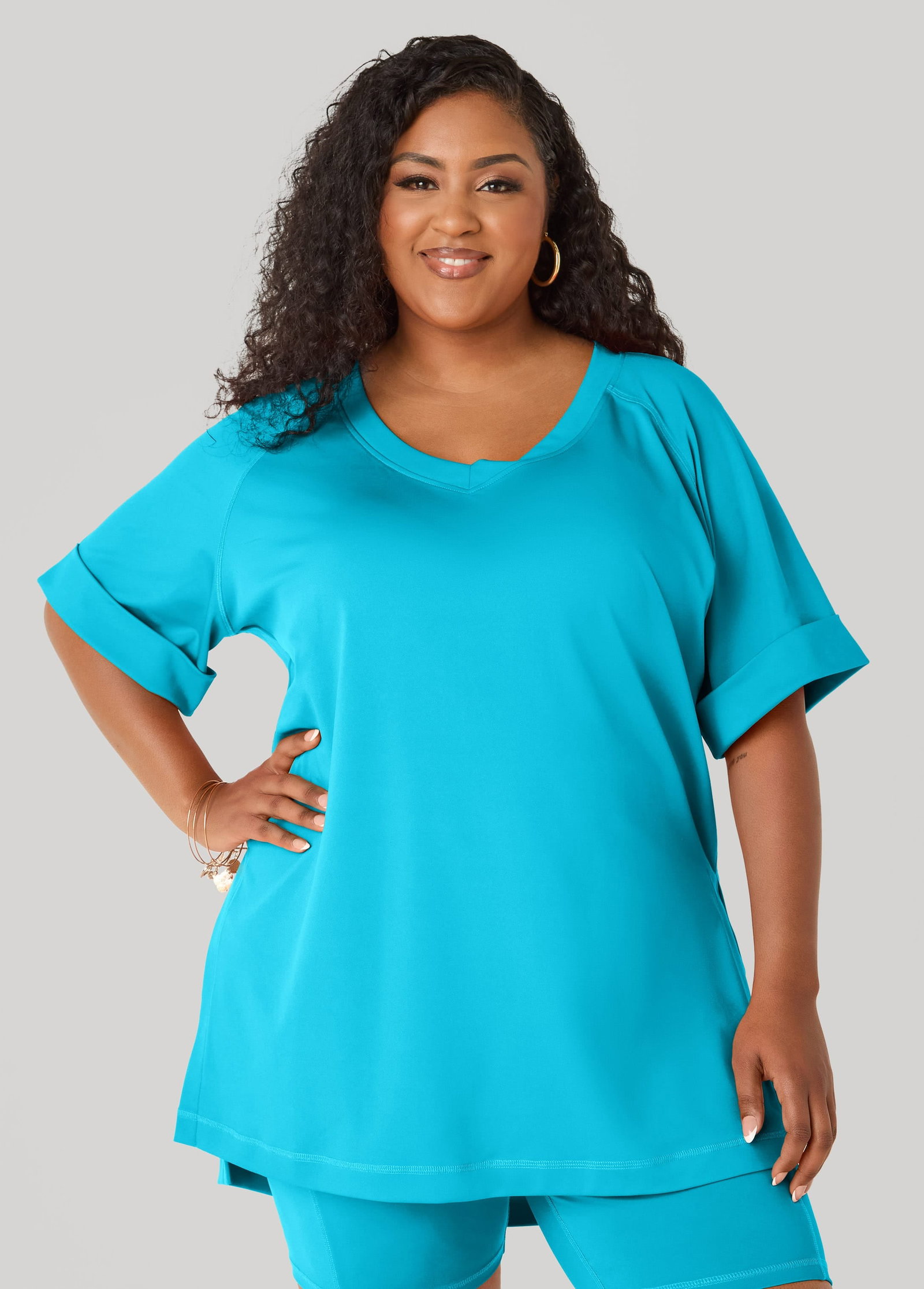 Side Split Athletic Knit Top
