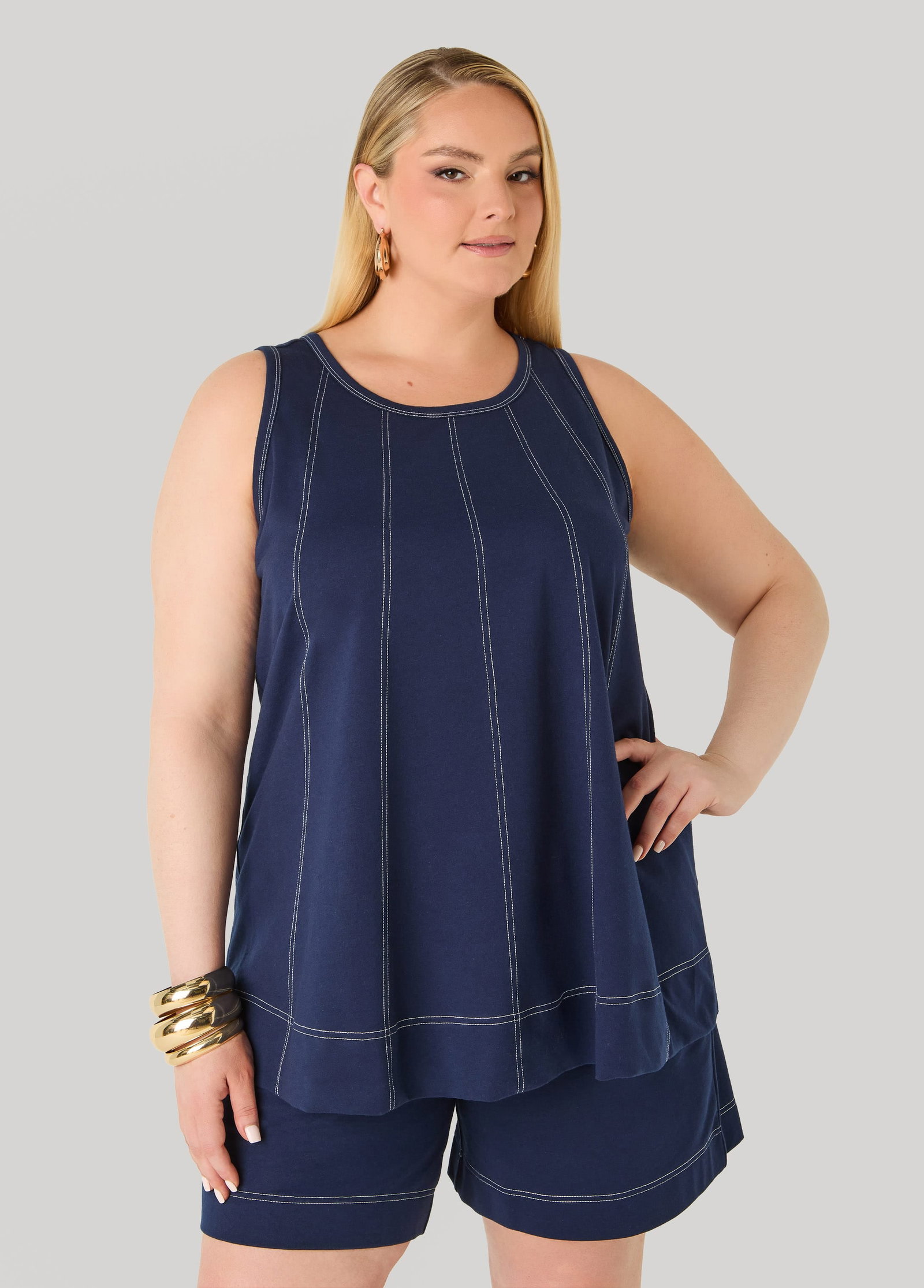 Seam Detailed Swing Top