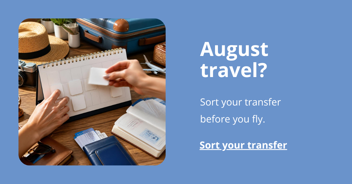 image of suitcase and text encouraging the user to check their price