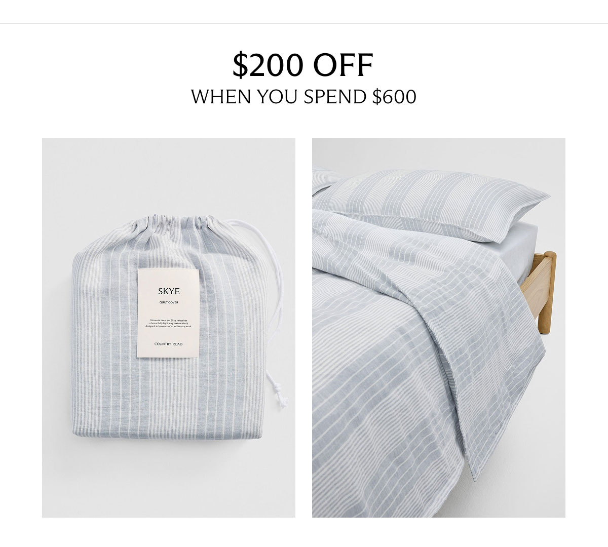 $200 OFF when you spend $600