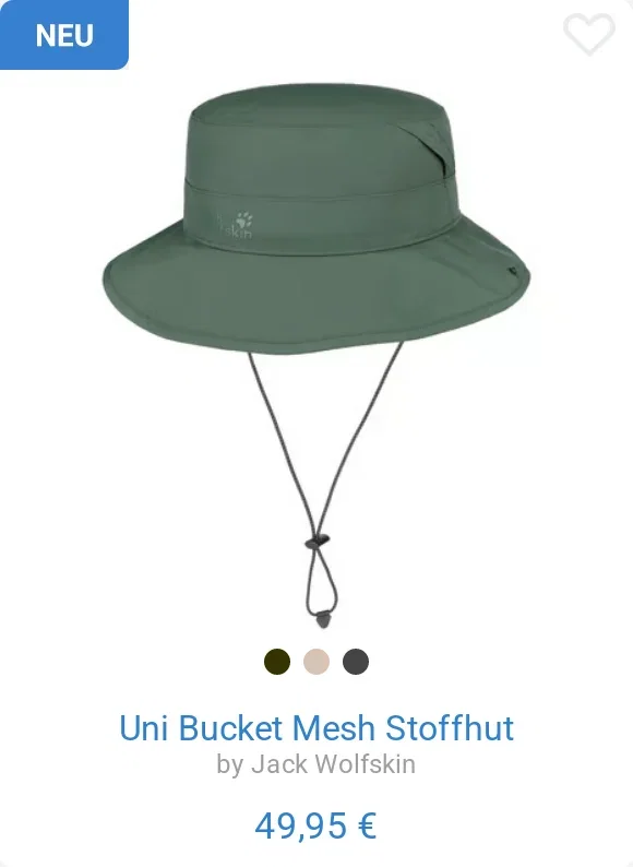 Uni Bucket Mesh Stoffhut by Jack Wolfskin