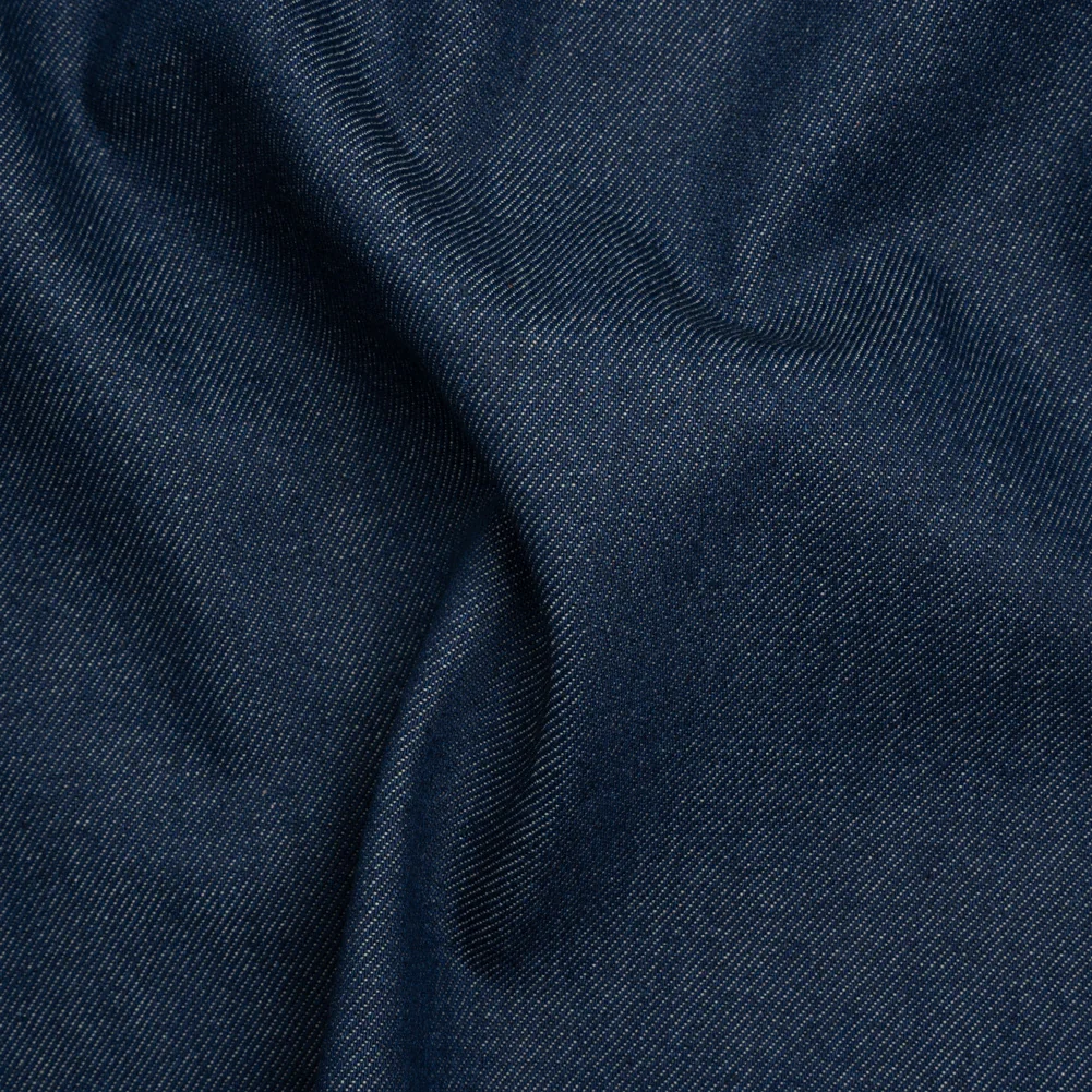 Image of Lightweight Rigid Cotton Denim Twill - Light Indigo and Cream - Deadstock