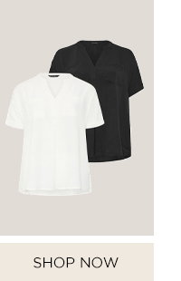 EVANS ESSENTIAL Curve 2 Pack Black And White Utility Shirts