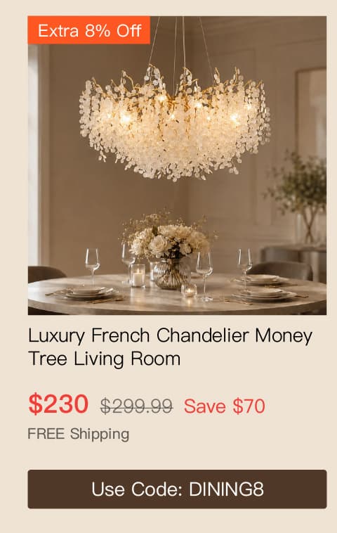 Luxury French Chandelier Money Tree Living Room
