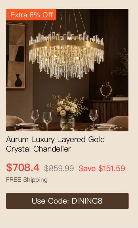 Aurum Luxury Layered Gold Crystal Chandelier
