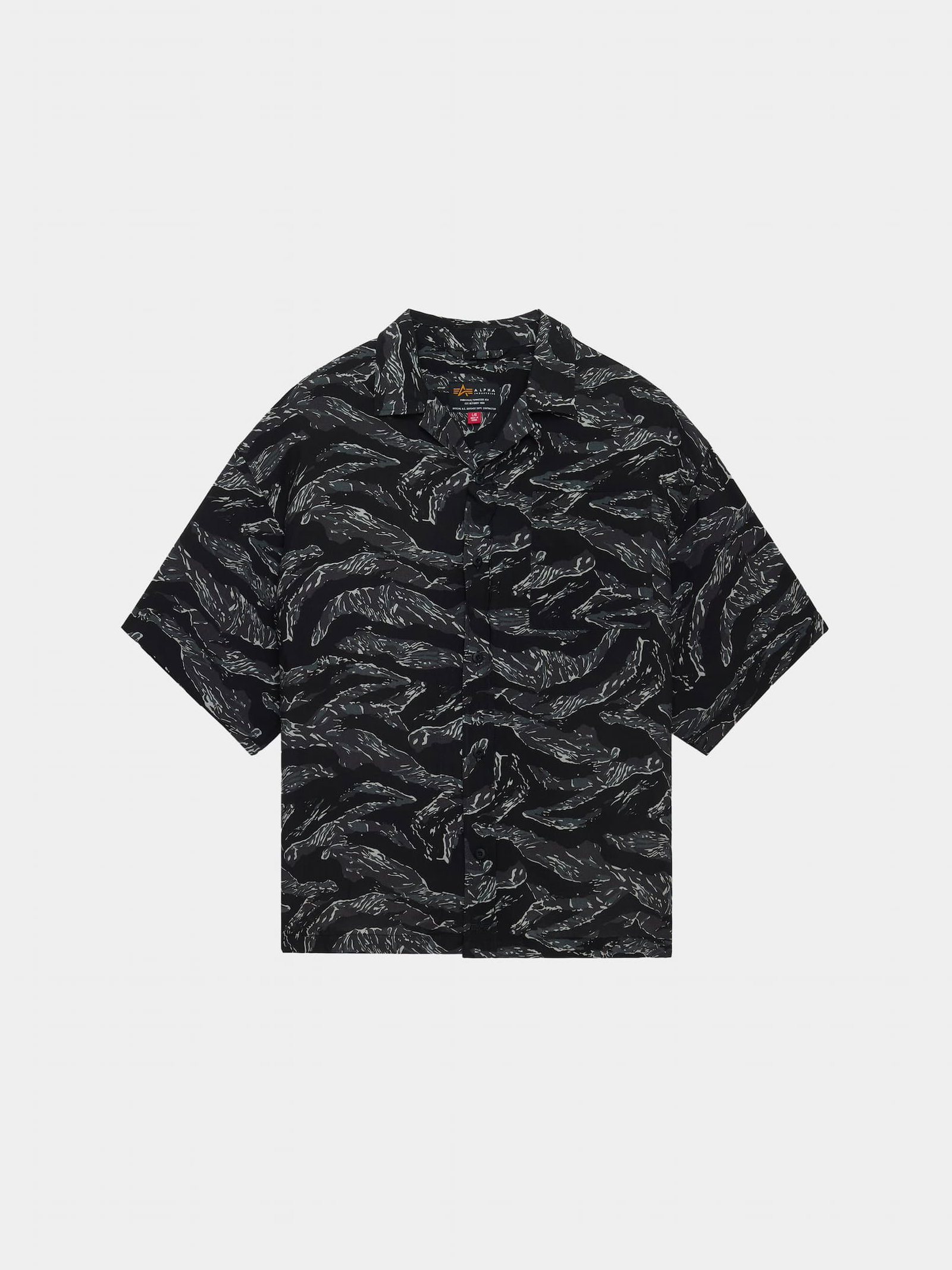 gray tiger camo short sleeve shirt