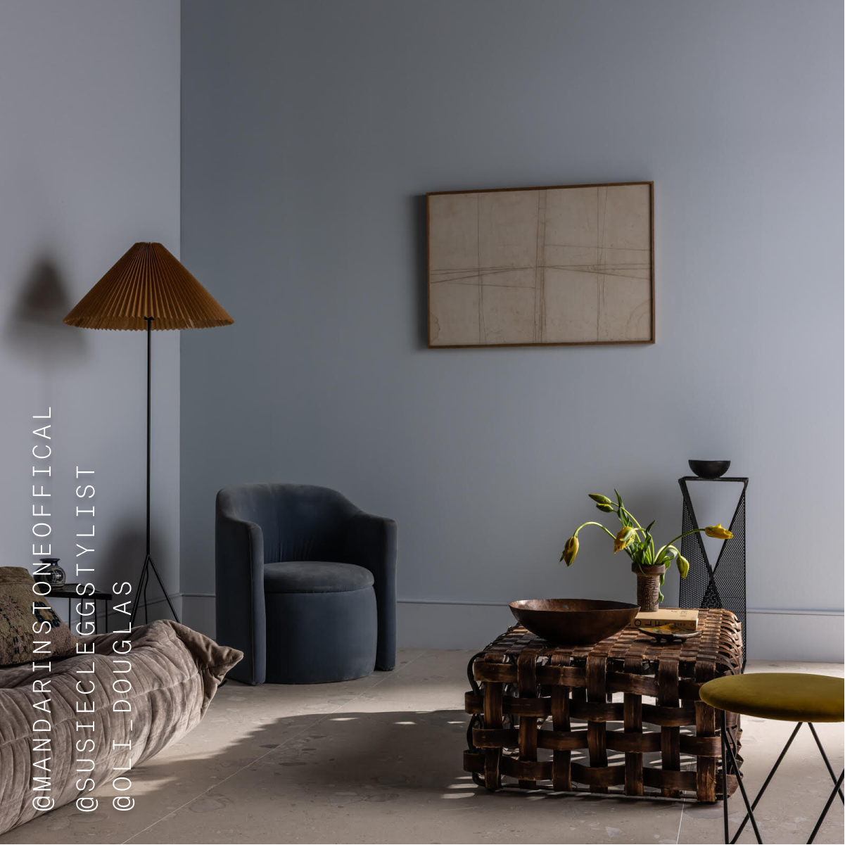 Blue 14 colour drenched living room 