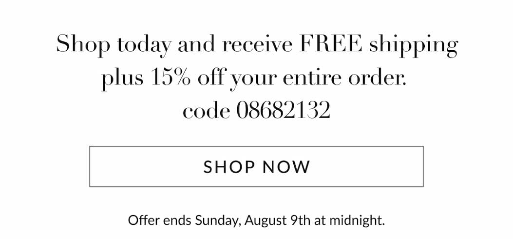 FREE SHIPPING + 15% OFF ANY ORDER  Offer is valid all weekend long! 