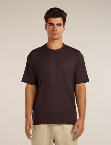 Unisex Merino 150 Short Sleeve Pocket Tee - Bittersweet / M