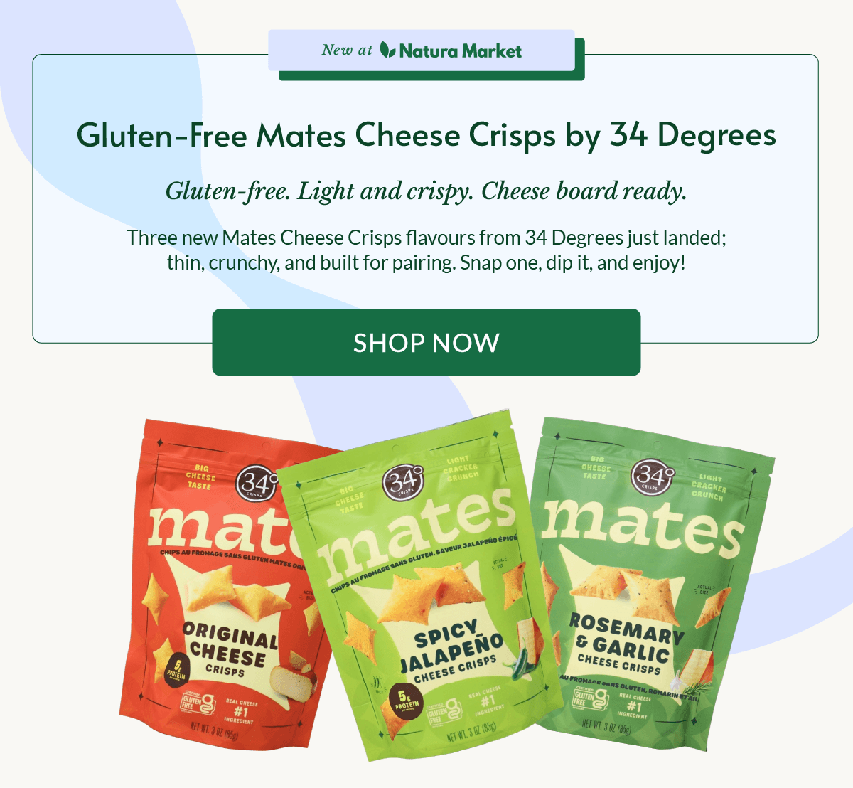 34 Degrees Mates Cheese Crisps Chips / 3 new flavours launched