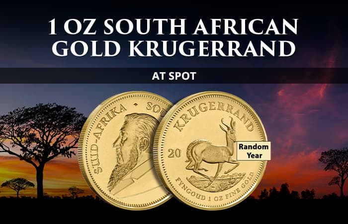 AT SPOT: 1 oz South African Gold Krugerrand Coin (Random Year)