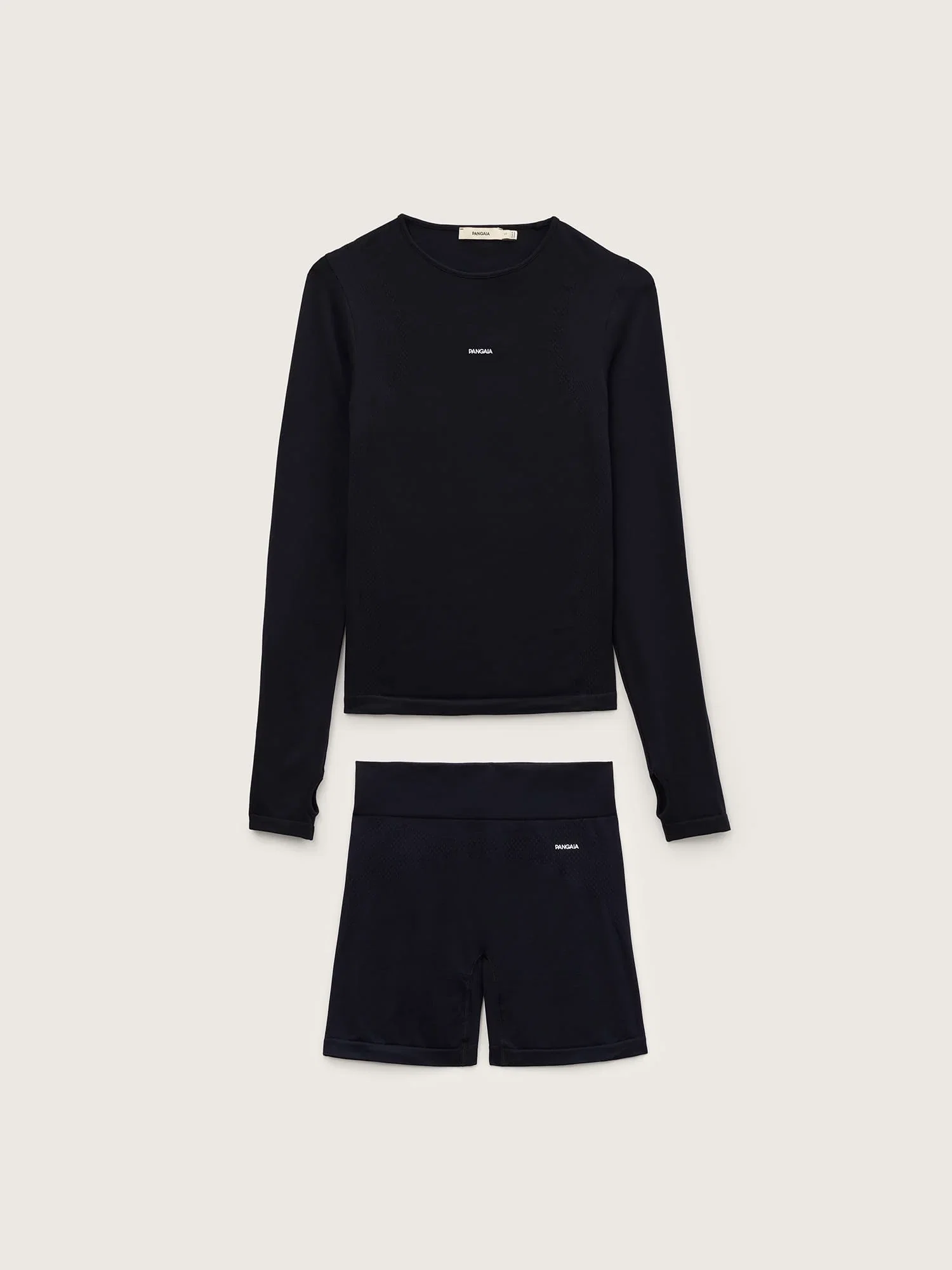 Image of Womens Seamless Long Sleeve Top and Cycle Shorts Bundle—Black