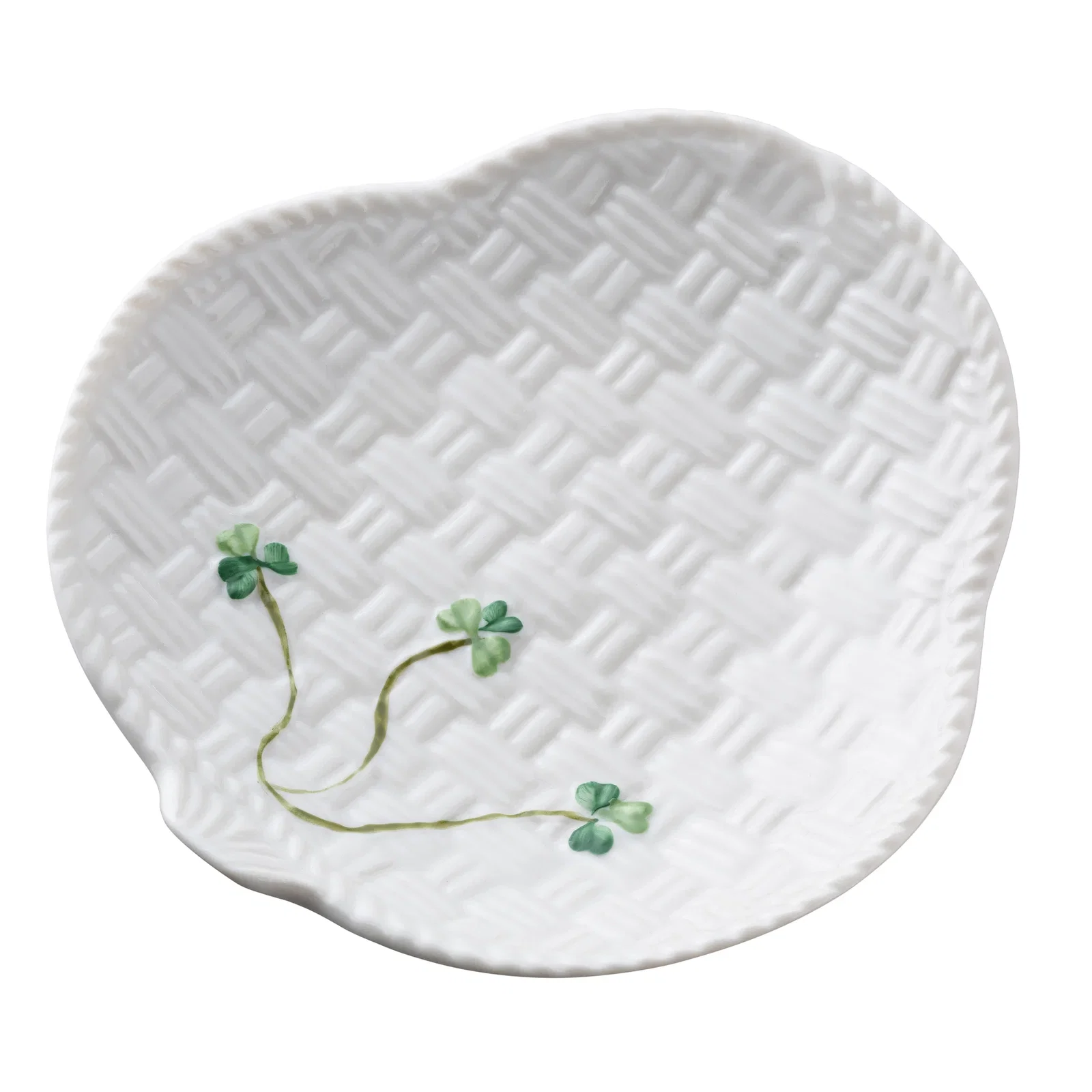 Image of Belleek Classic Shamrock Canape Plate Set of 2