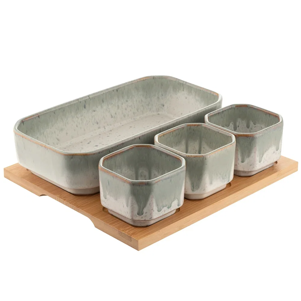 Image of Belleek Living Tivoli Serving Set Bamboo Board